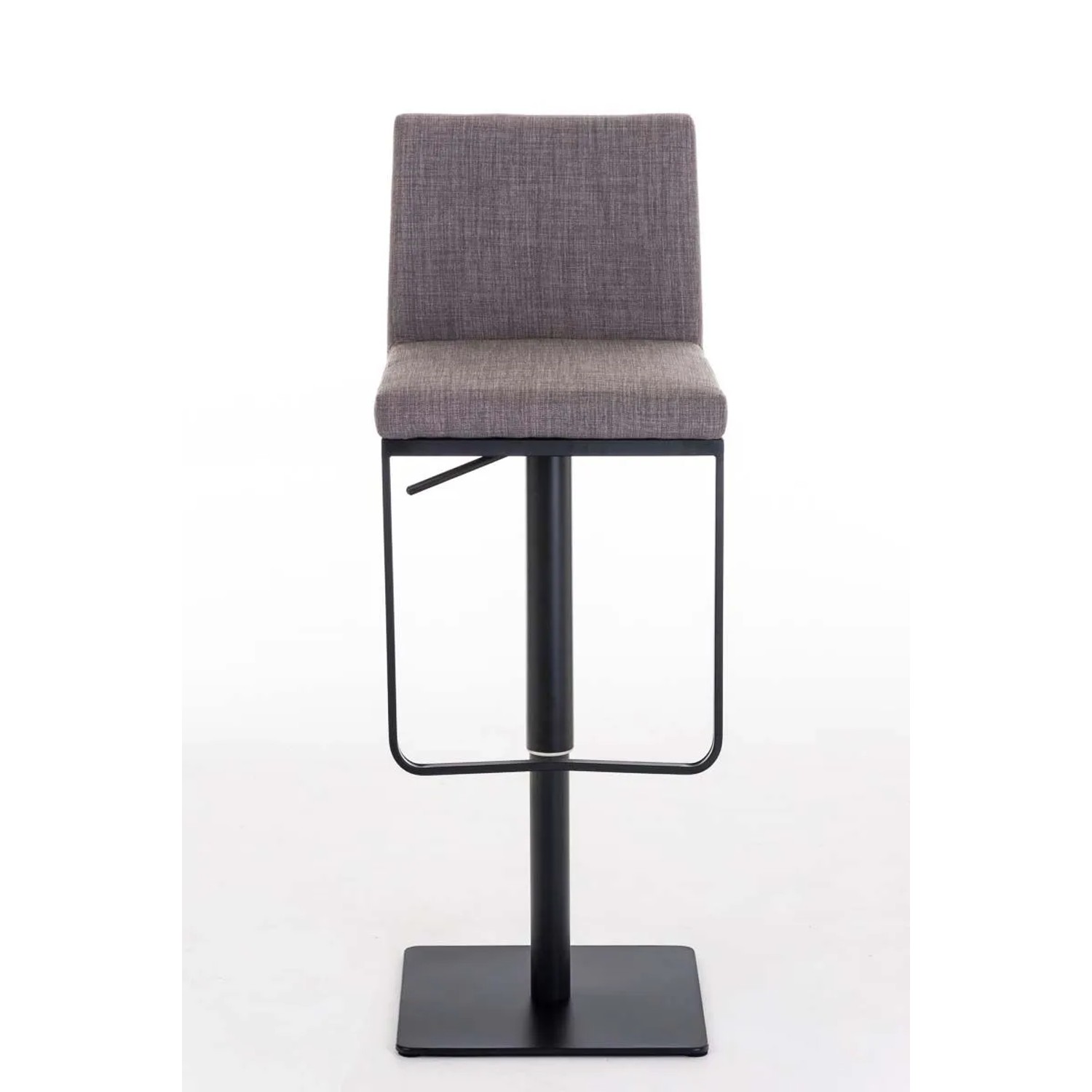 DELUKE Barhocker CARIN Stoff Grau 42x44x86cm Schwarz Barstuhl Höhenverstellbar Mit Lehne Drehbar Tresenhocker Tresenstuhl_2