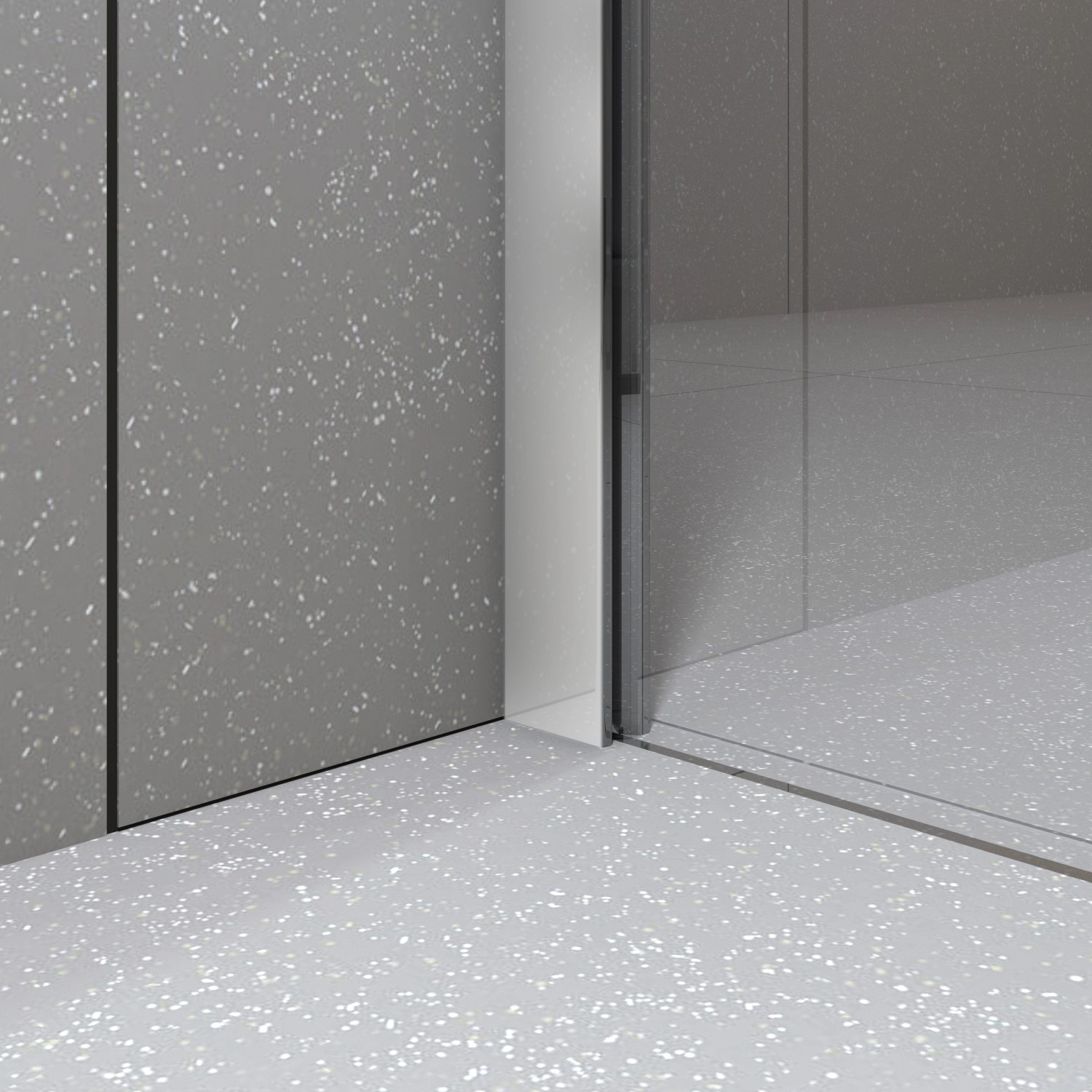 Brava Frame Dusch-Nischentür mit Festteil, Chromoptik, 90x200 cm, DIN links.