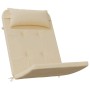 Beige Adirondack-Auflage aus Oxford-Gewebe mit Kopfkissen und Steppung für Gartenstuhl oder Liege.