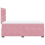 Rosa vidaXL Boxspringbett (120x200 cm) mit Matratze und Kopfteil aus Samt.
