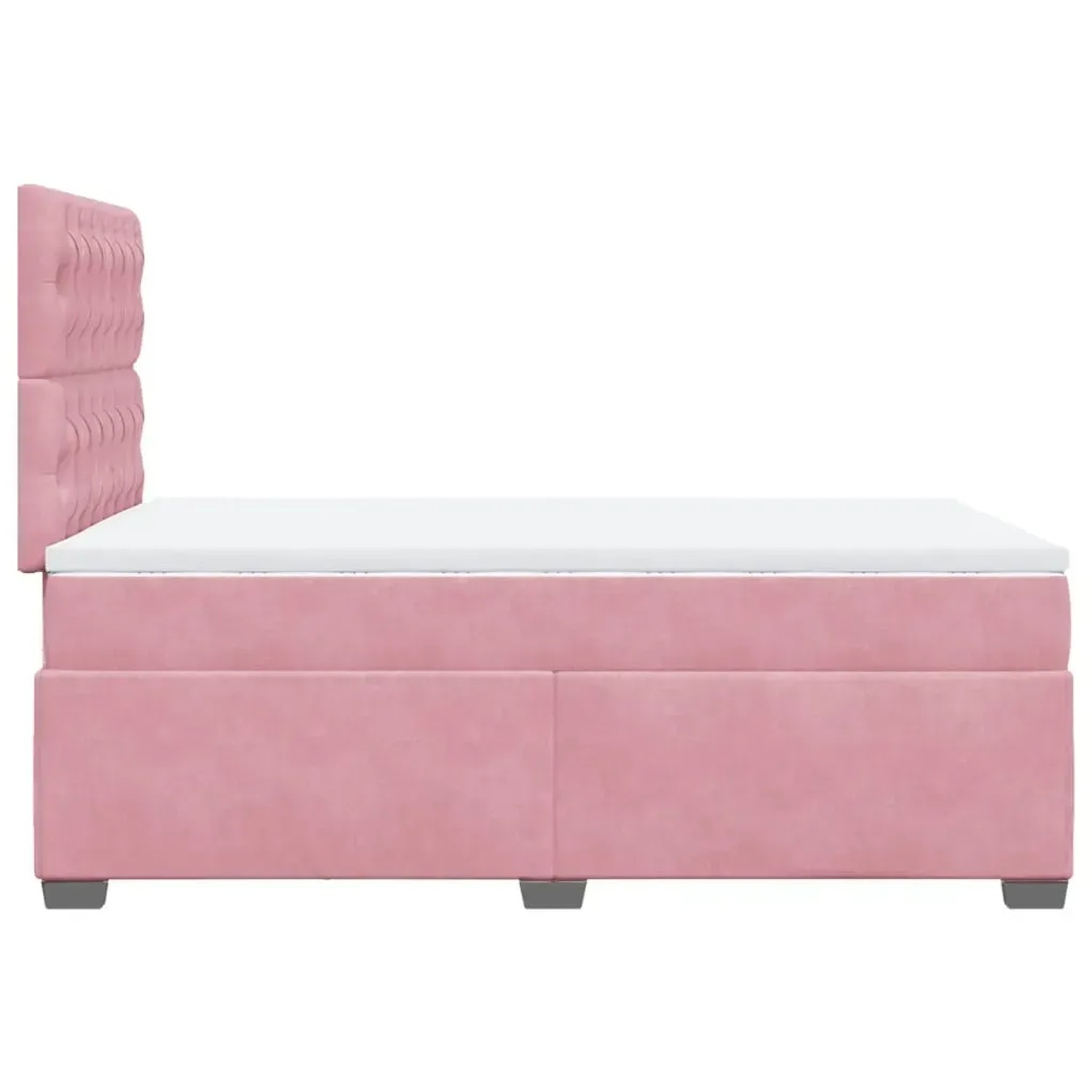 Rosa vidaXL Boxspringbett (120x200 cm) mit Matratze und Kopfteil aus Samt.