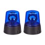 Relaxdays Blaulicht LED 2er Set Kunststoff Blau Schwarz Batteriebetrieben 11,5 cm x 9,5 cm je 200 g