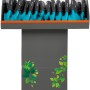 Gardena Blumenkellen im Display: Grau-blaue Gartenhandgeräte zum An- und Umpflanzen.