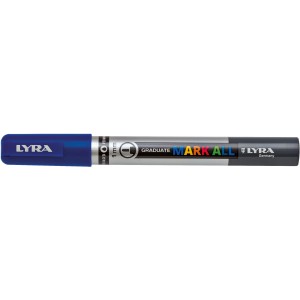 LYRA Mark All Marker, dunkelblauer Stift mit 1mm Rundspitze für alle Oberflächen.