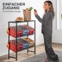 HOMCOM Getränkekistenregal aus Stahl, schwarz, mit Getränkekisten und Lebensmitteln. Praktische Aufbewahrung.
