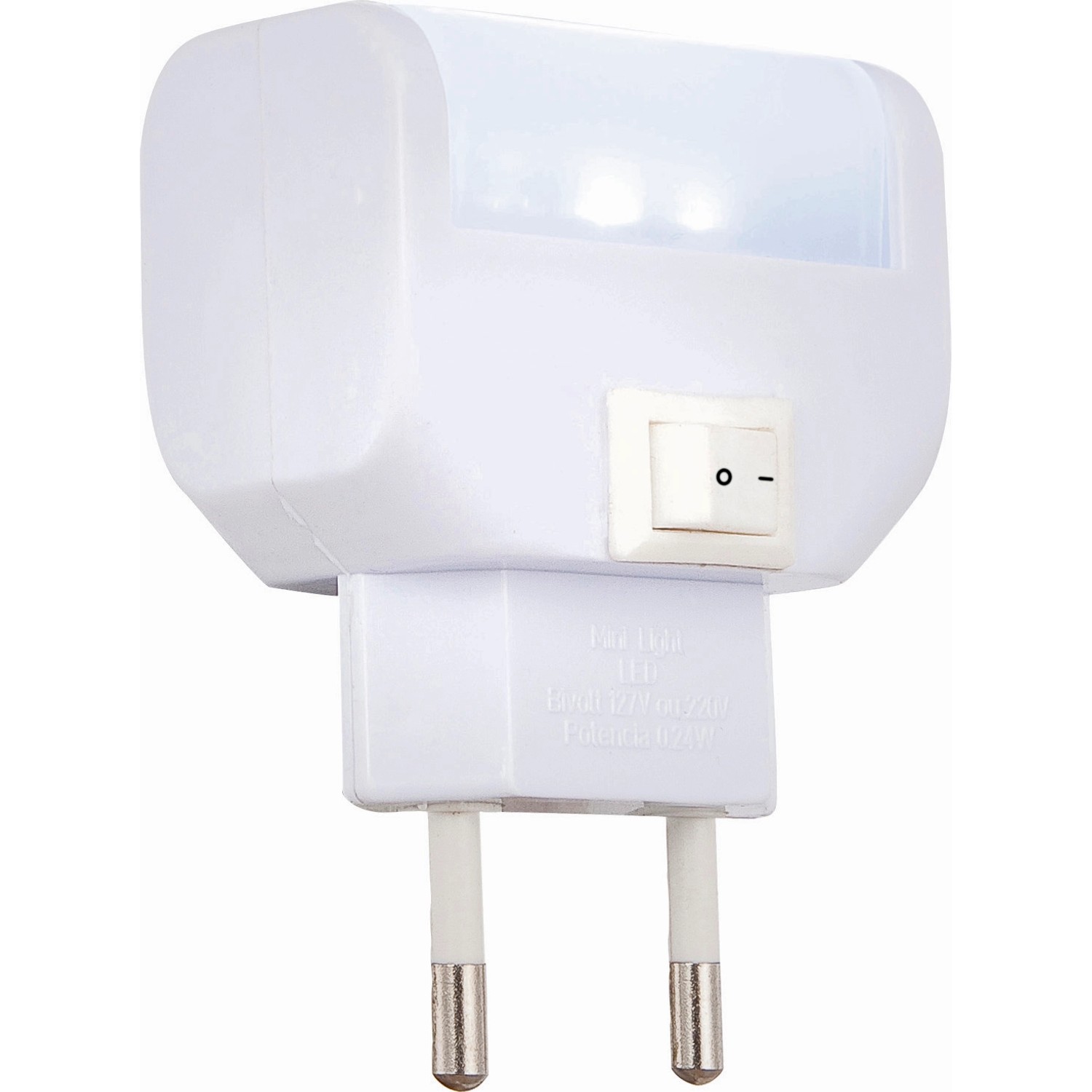 Weißes Globo LED-Nachtlicht Chaser aus Kunststoff mit Schalter, geeignet für Schlafzimmer und Flur.