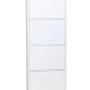 Ebuy24 Pisa Schuhschrank mit 4 Klappen, Metall weiß, für eine platzsparende Schuhaufbewahrung.
