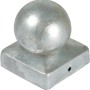 T&J Pfostenabdeckung aus Metall, 7x7 cm, mit Kugel für Zaunbau & Sichtschutz.