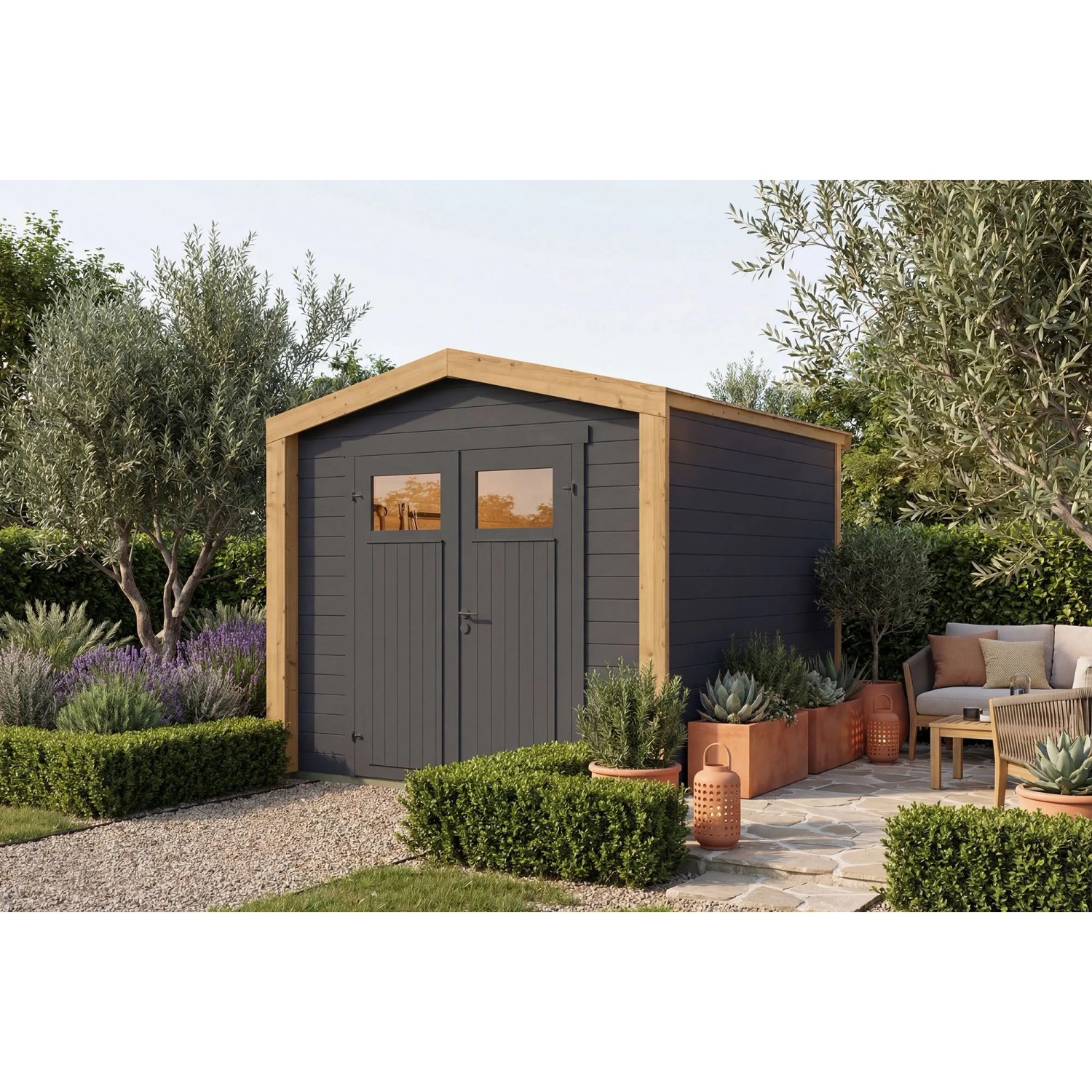 Weka Holz-Gartenhaus Killarney Satteldach Lasiert 261 cm x 263 cm
