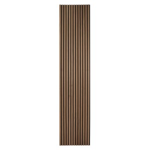 Akustikpanel Smart Walnuss Schwarz, MDF mit schwarzem Filz, 240x52x1,8 cm.