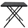 Schwarzer, klappbarer CHEFGASTRO Balkontisch 78x78cm mit Holzoptik, ideal für Garten, Camping und 4 Personen.