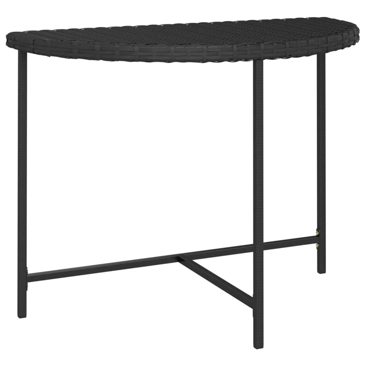 Furnicato Gartentisch Schwarz 100x50x75 Cm Poly Rattan