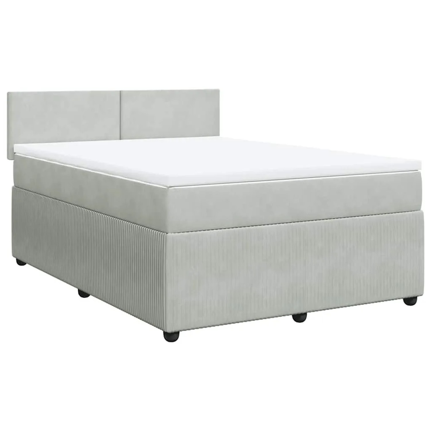 vidaXL Boxspringbett mit Matratze Hellgrau 140x200 cm Samt 3290052 günstig online kaufen