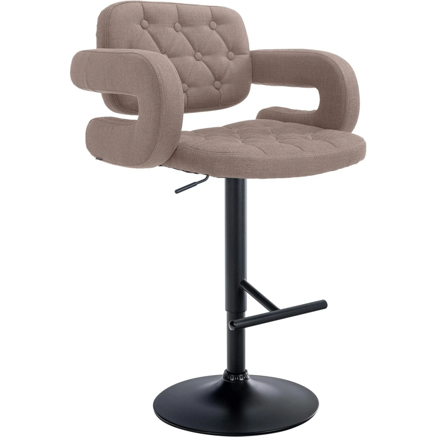 CLP Barhocker Dublin Stoff Taupe/Schwarz