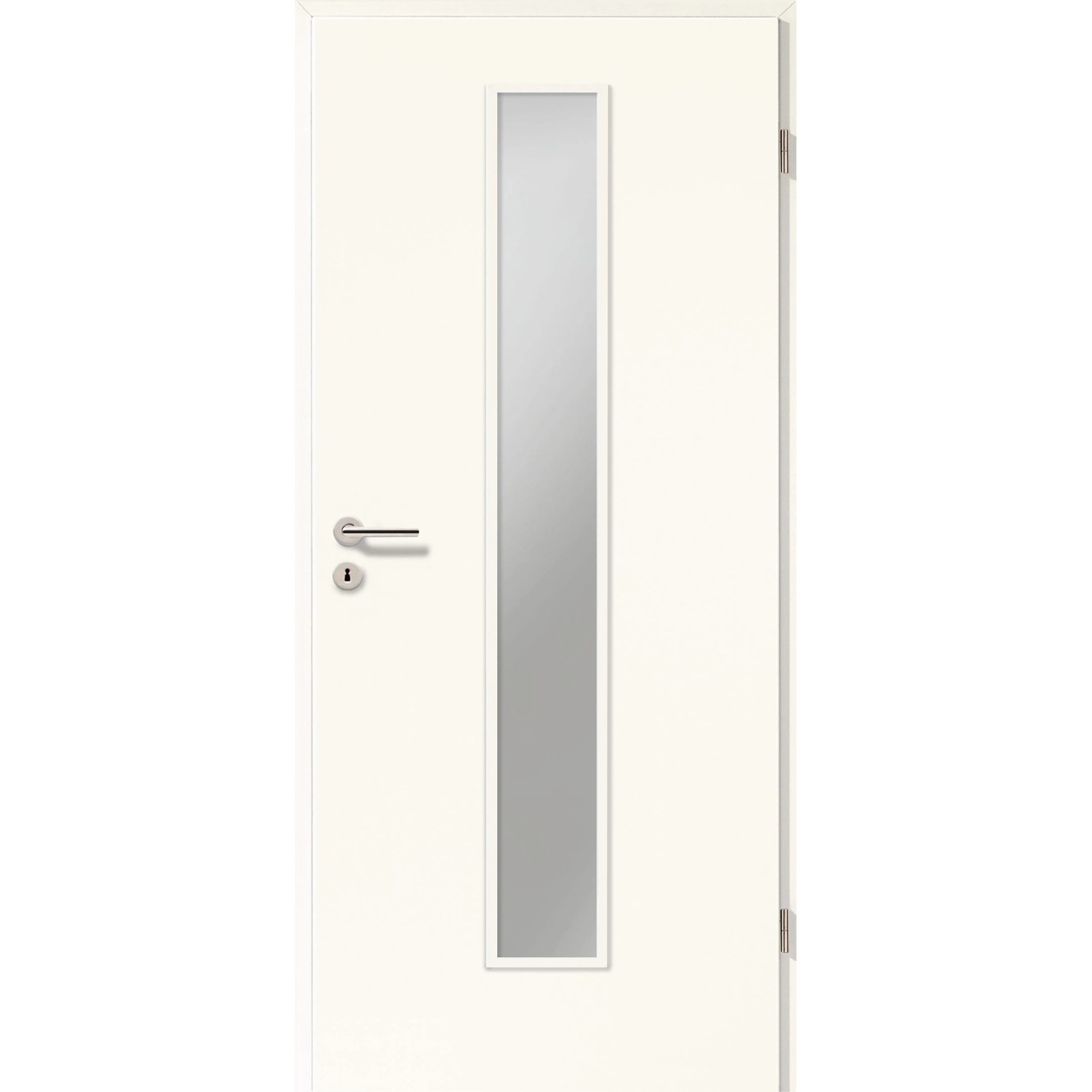 Zimmertür CPL Weiß ähnl. RAL9016 (GL222) LA-1 Satiniert 211 cm x 73,5 cm Re