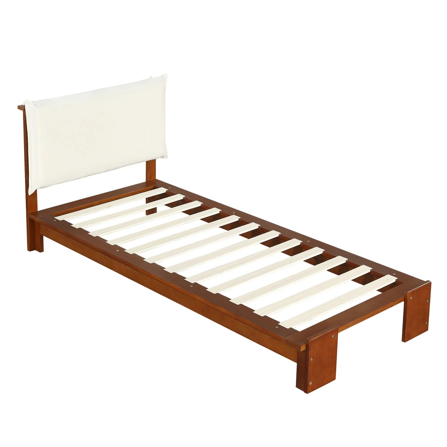 okwish Polsterbett 90x200cm mit Gepolstertem Kopfteil Kinderzimmer Dunkelbraun ohne Matratze