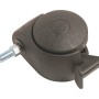 Doppelrolle Ø 50 mm mit Gewinde, Feststeller und schwarzem Kunststoffgehäuse. Traglast 30 kg.