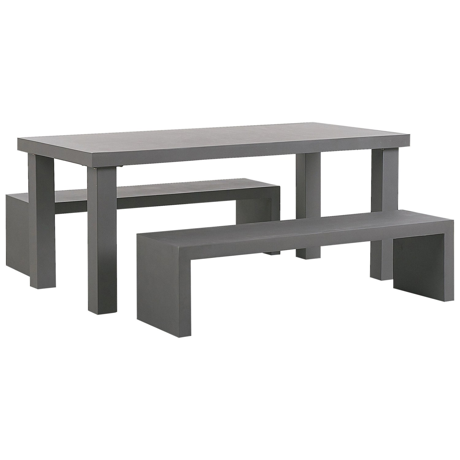 Beliani Gartentisch Set TARANTO Grau 90x180x76 141 kg günstig online kaufen