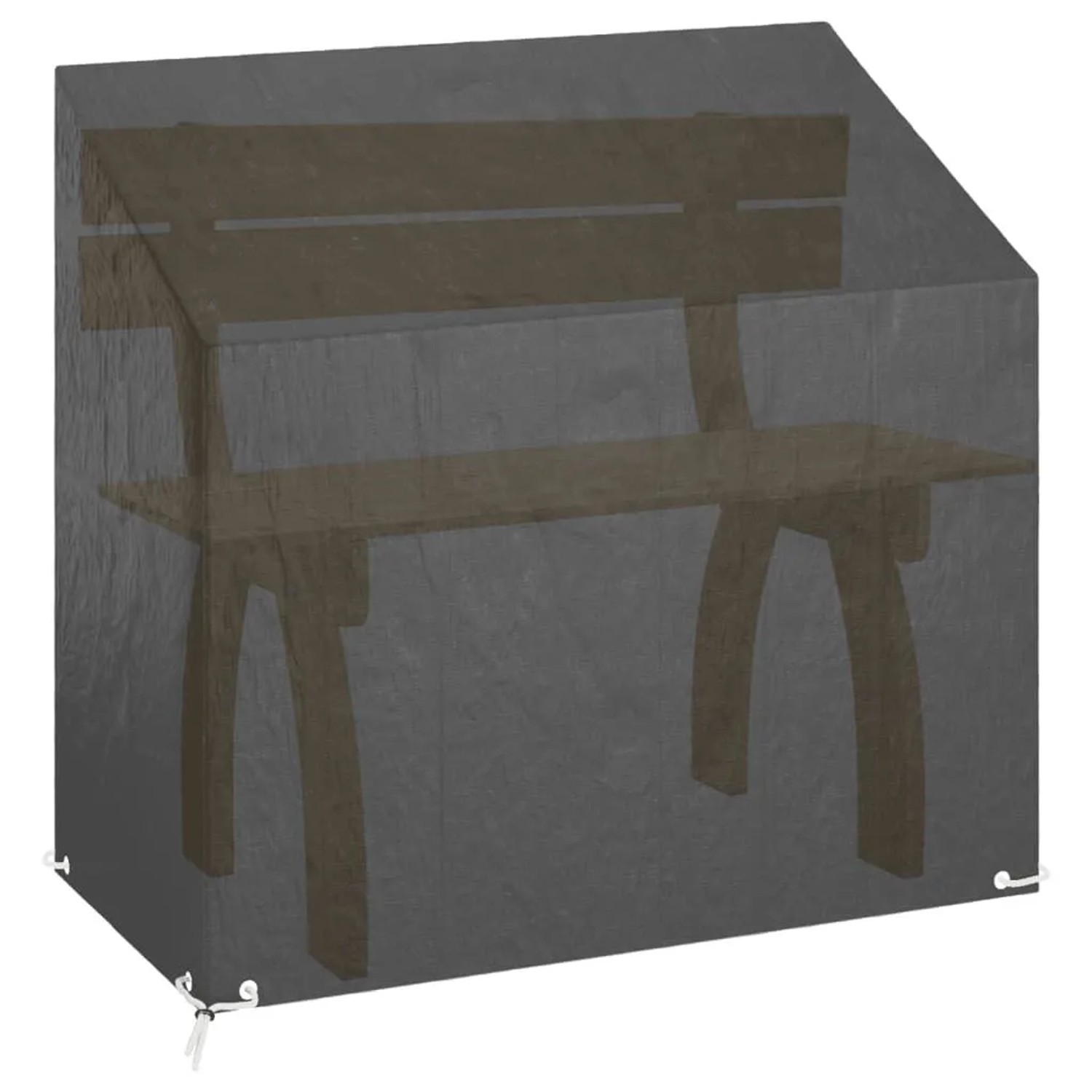 Schwarze vidaXL Gartenbank-Abdeckung aus Polyethylen mit 8 Ösen, schützt Möbel vor Wetter. Maße 130x70 cm.