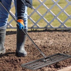 Wiltec Aluminium Rasenrakel 91,4X25,4Cm Stiel Sanden Levelingrake Flächenebner