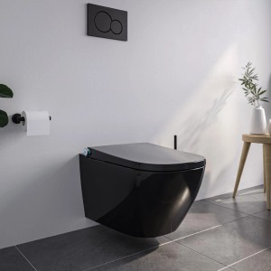 Bernstein Spülrandloses DUSCH-WC PRO+ 1104 Schwarz Komplettanlage Eckig