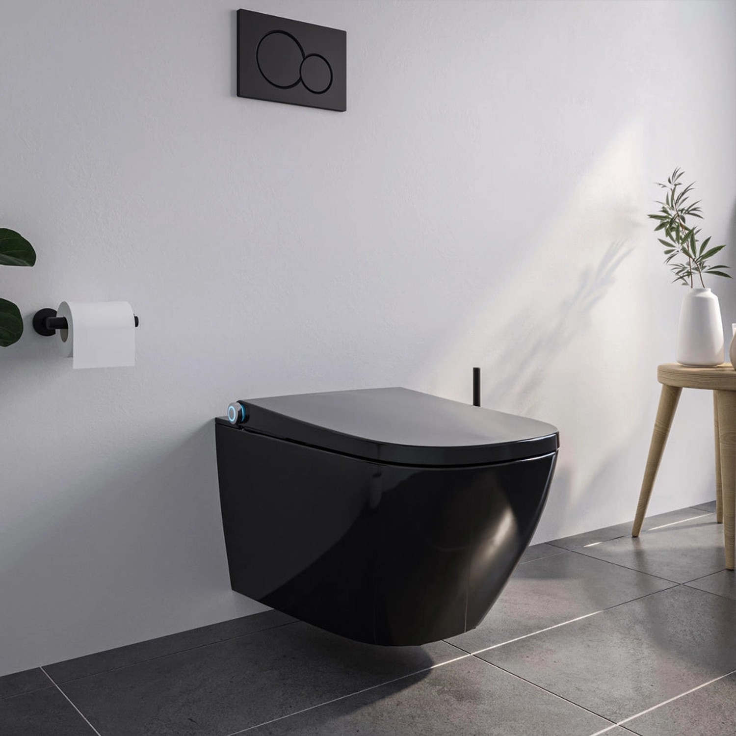Bernstein Spülrandloses DUSCH-WC PRO+ 1104 Schwarz Komplettanlage Eckig