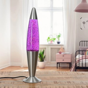 EASYLIGHT Lavalampe Glitter Violett 42 cm Hoch mit Leuchtmittel Jenny