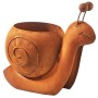 Kobolo Pflanztopf Schnecke SNAIL aus Metall, braune Deko-Figur für Garten und Balkon.