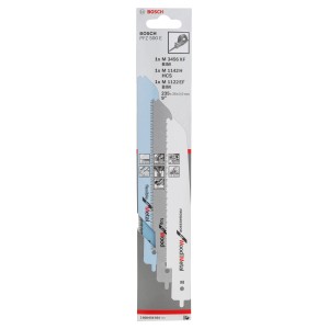 Bosch Stichsägeblatt-Set für PFZ 500 E, 3-teilig für Holz, Metall und Kunststoff.