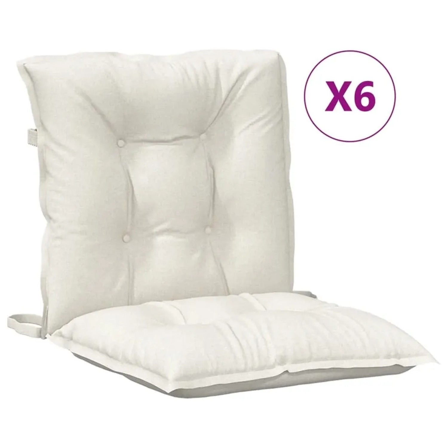 vidaXL Niedriglehner-Auflagen 6 Stk Melange Creme 100x50x7 cm Stoff 4002387