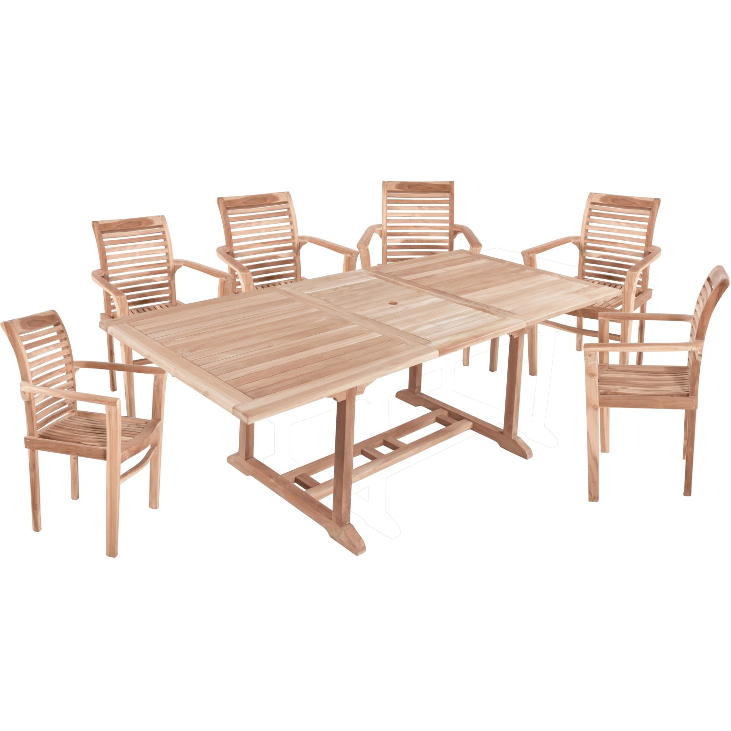 Garden Pleasure Gartenmöbel-Set 02 Solo/Java 7-teilig Teak