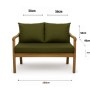 Setgarden Mix Bench Kissen, grüne Bankauflage für 2-Sitzer Gartenbank, 100x60 cm + 2x50x56 cm.