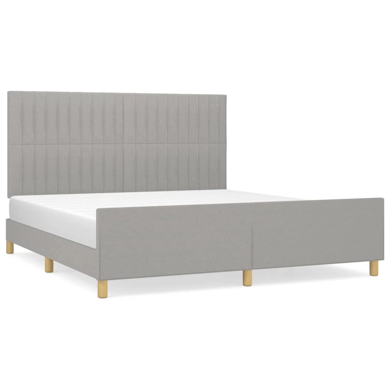 vidaXL Bettgestell mit Kopfteil Hellgrau 160x200 cm Stoff Modell 81379277 günstig online kaufen