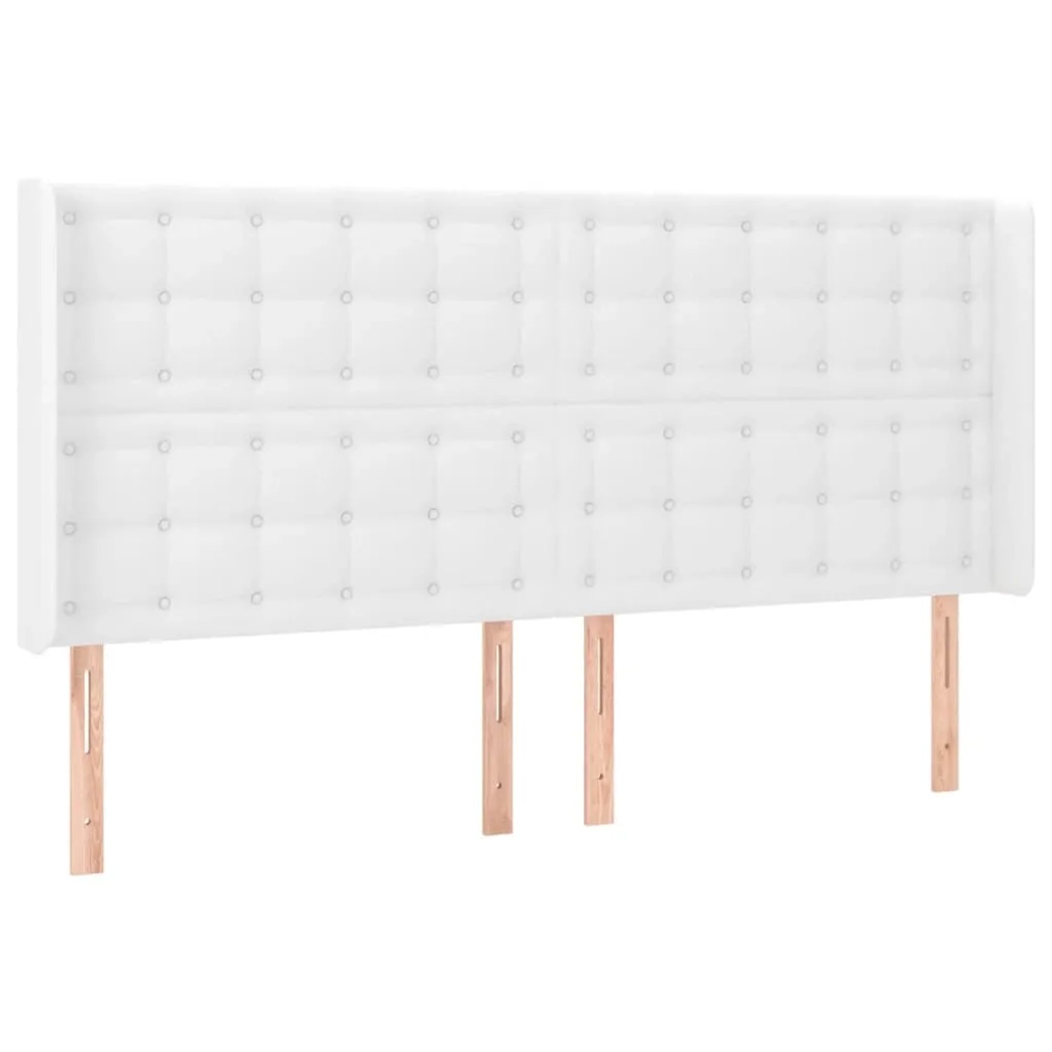 vidaXL LED Kopfteil Weiß 203x16x118/128 cm Kunstleder 3124157