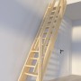 StarWood Treppe Samos Fichte mit Holzgeländer, verjüngte Stufen aus Holz, unbehandelt.