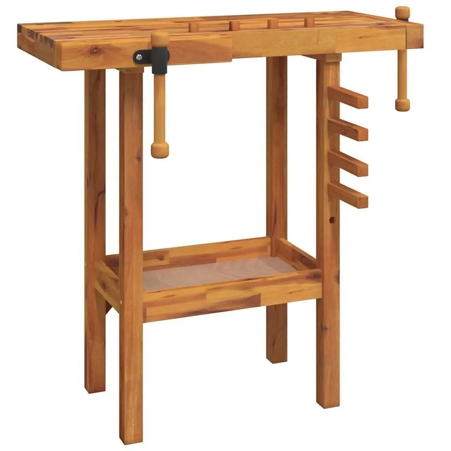 vidaXL Werkbank mit Schraubstöcken 92x48x83 cm Massivholz Akazie 153319