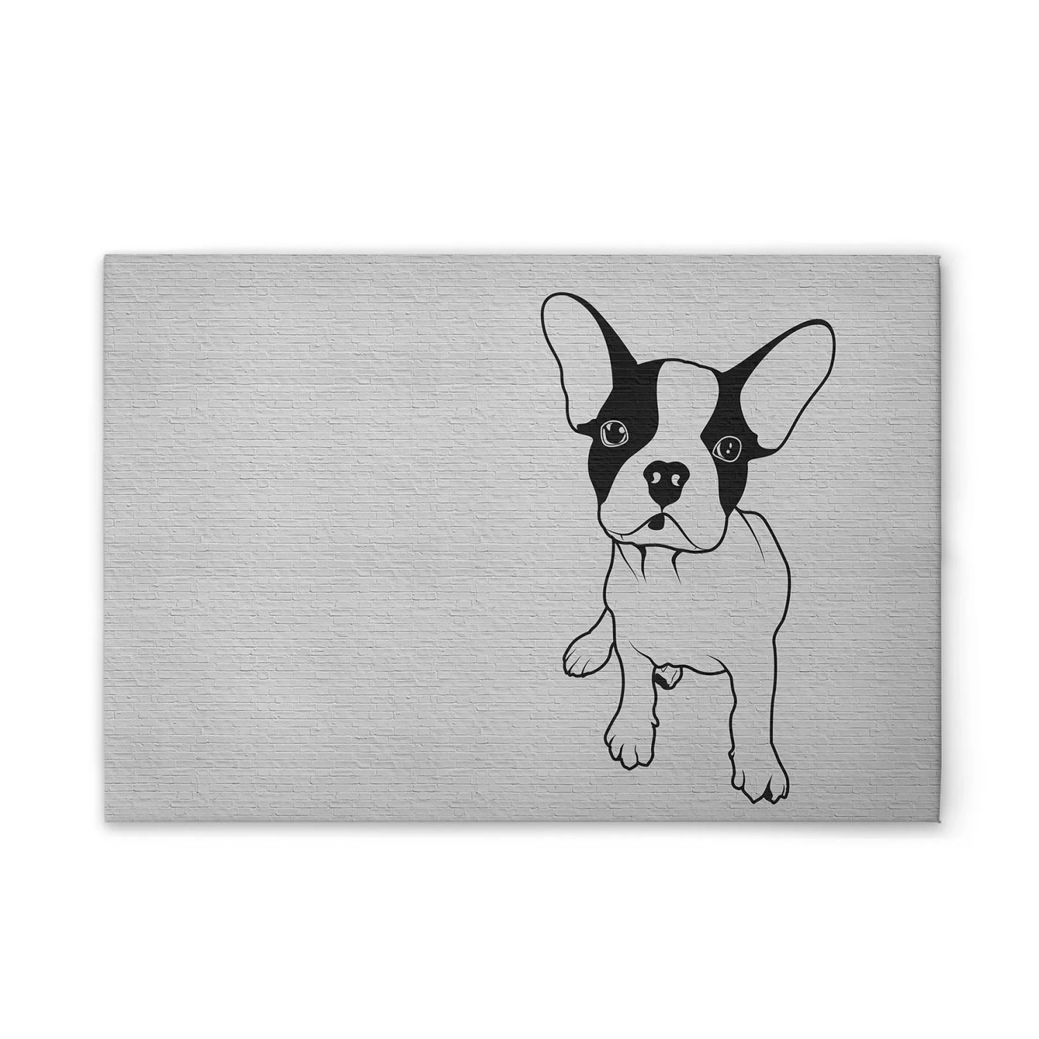 Tadessi Leinwandbild - M1-No.51021 - Hund Steinwand - 45 x 30 cm - Hochformat