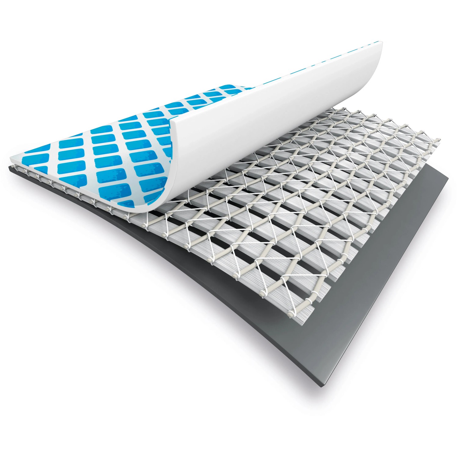 Detailaufnahme der Poolfolie des Intex Frame Pool Ultra Rondo XTR, die die verschiedenen Schichten zeigt.