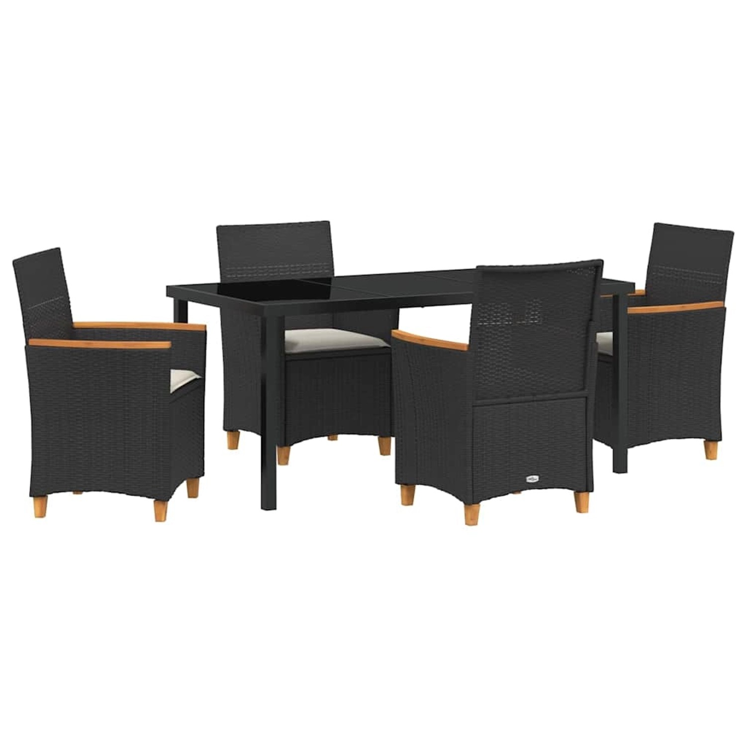 vidaXL Garten Essgruppe 5-Tlg Schwarz Poly Rattan 3381089 günstig online kaufen