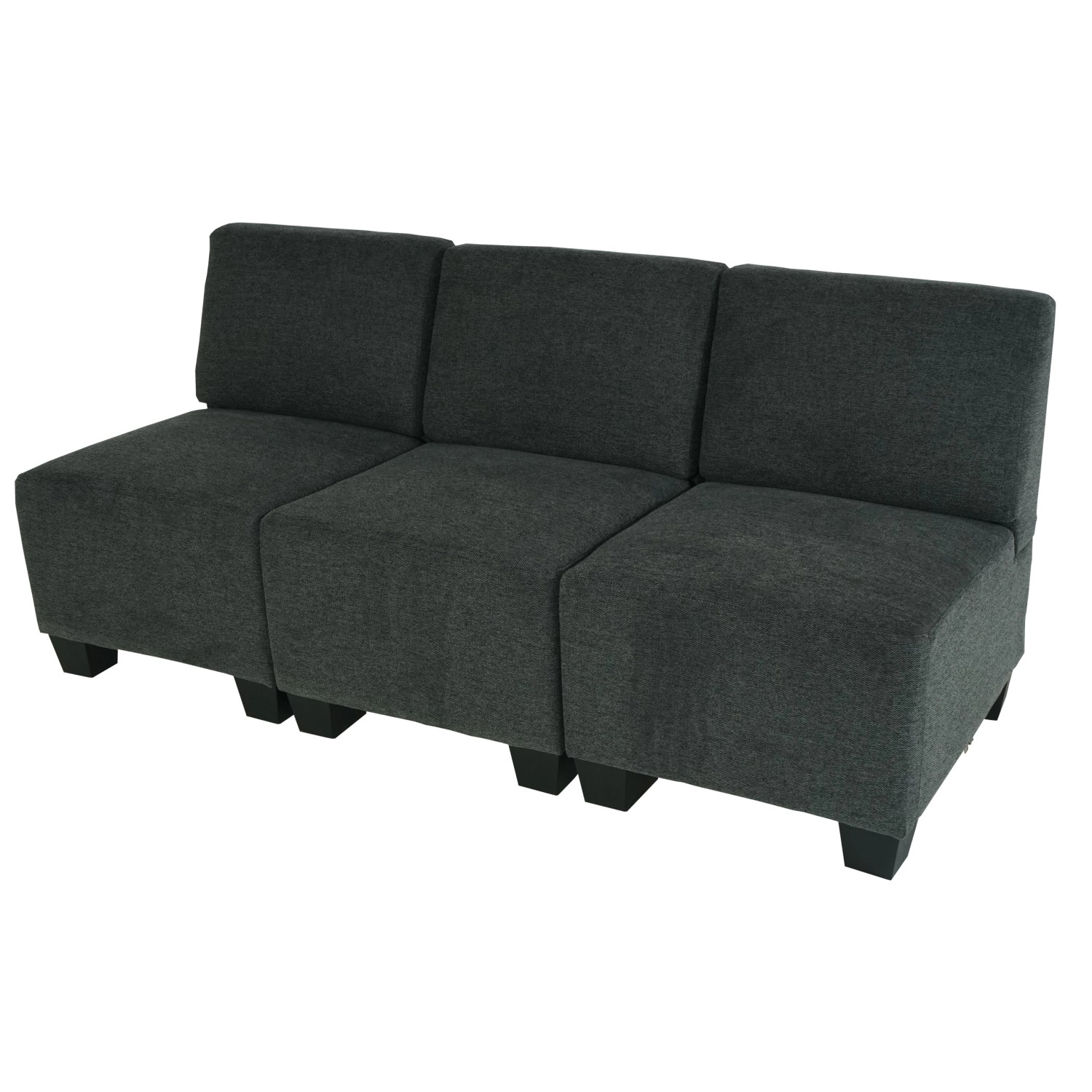 MCW Modular 3-Sitzer Sofa Couch Moncalieri Anthrazit-Grau ohne Armlehnen günstig online kaufen
