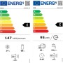Energielabel für Kühlschrank und Geschirrspüler der Flex-Well Büroküche Joelina, Energieeffizienzklasse E.