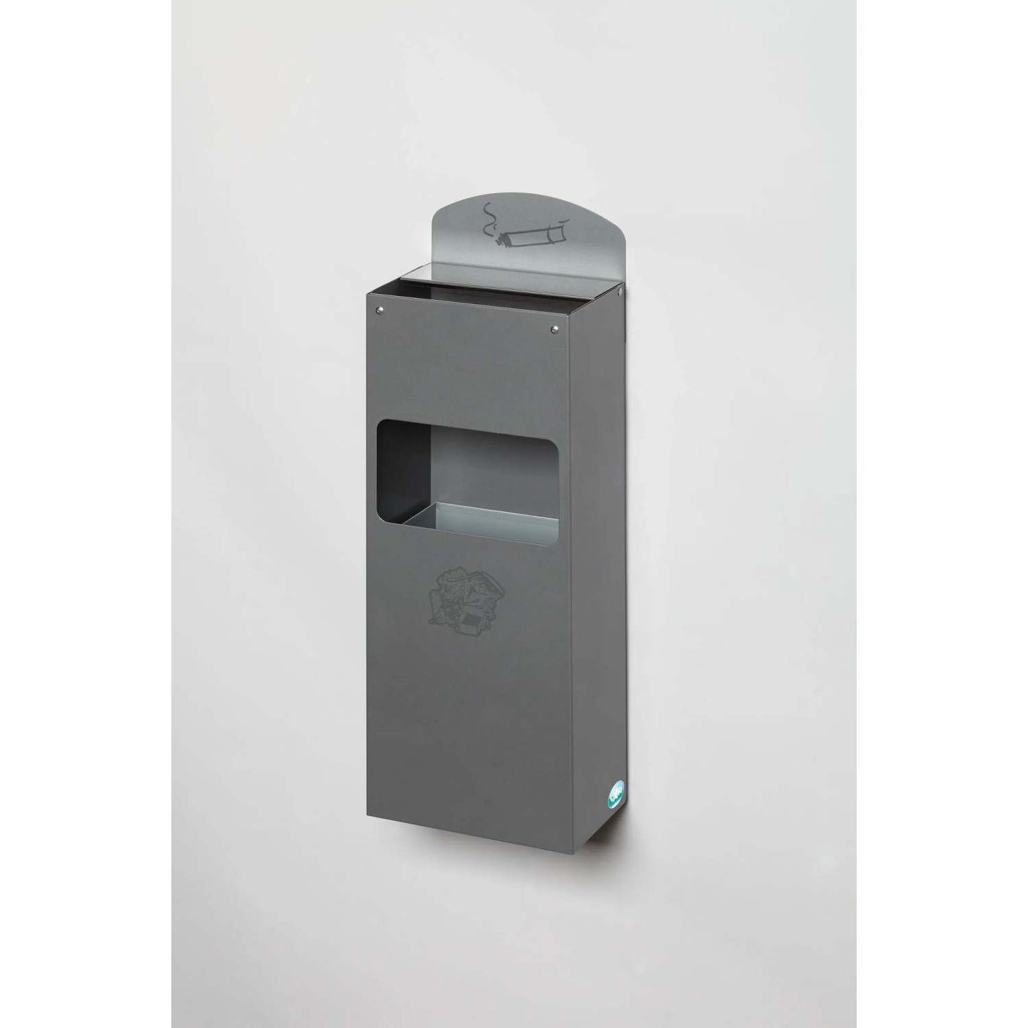 PROREGAL Robuster Wandascher Mit Schild 4 Liter HxBxT 55 x 14,5 x 22 cm Verzinkter Stahl Silber