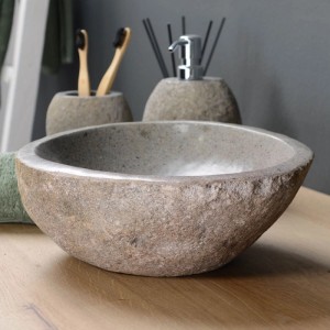 Wohnfreuden Naturstein Waschbecken 30 cm