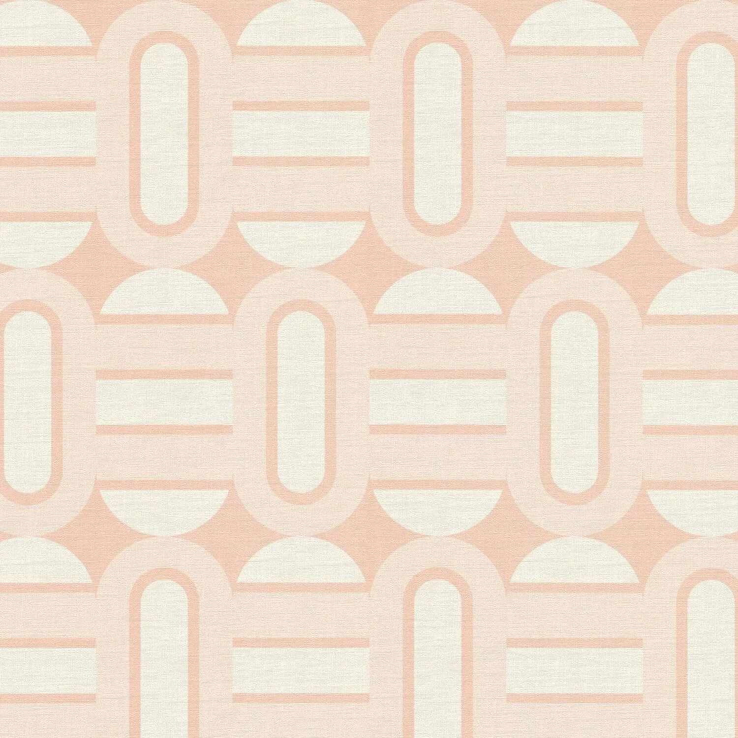 PROFHOME 395365-GU Retro Tapete Geometrisch Alt-Rosa Creme-Weiß Beige 0,53 m x 8,50 m 4,50 m2