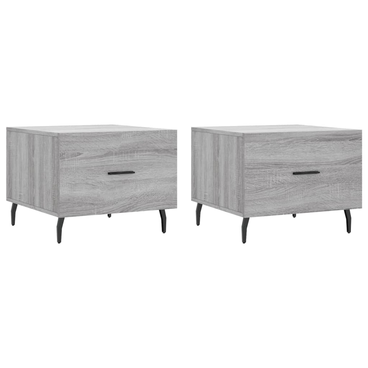 vidaXL Couchtische 2 Stk. Grau Sonoma 50x50x40 cm Holzwerkstoff Modell 8 günstig online kaufen