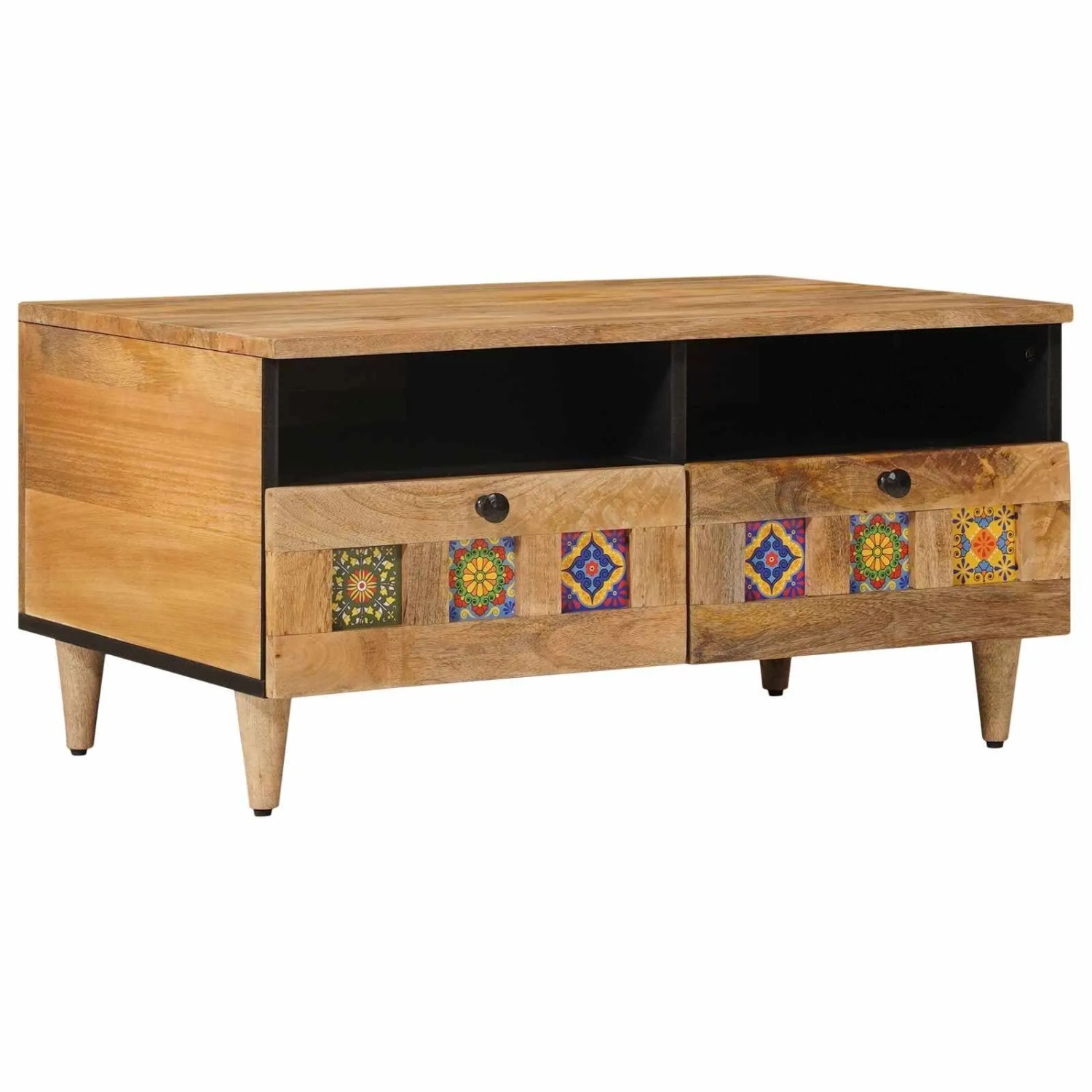 vidaXL Couchtisch Natur 80 x 54 x 40 cm Massivholz Mango 4018273