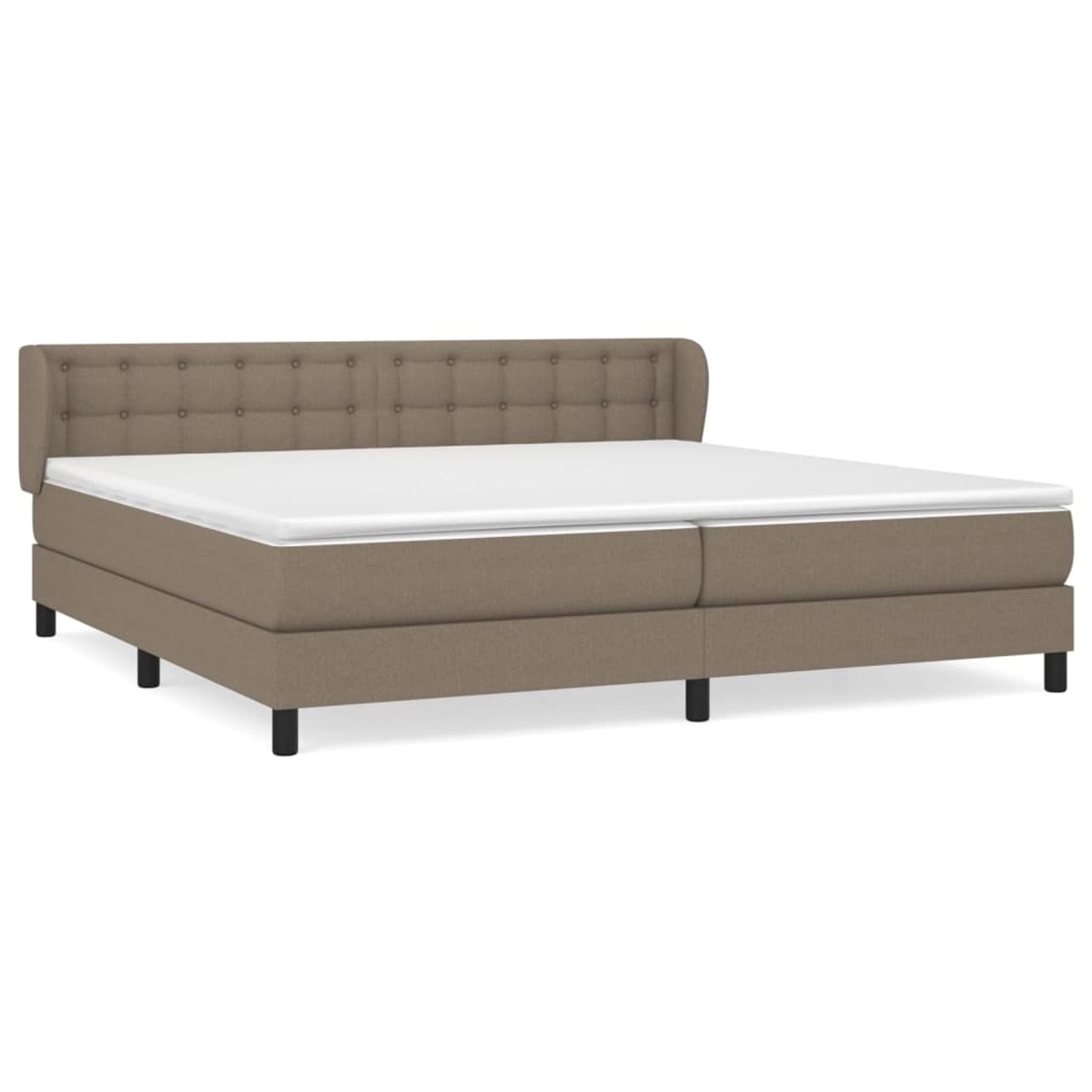 vidaXL Boxspringbett mit Matratze Taupe 200x200 cm Stoff 3126593
