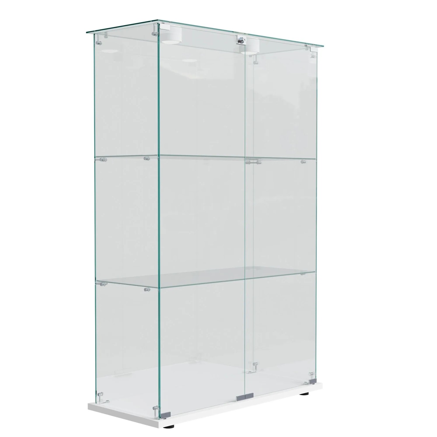 PXloue Vitrine LED Vitrinenschrank 78x35x123 cm Weiß