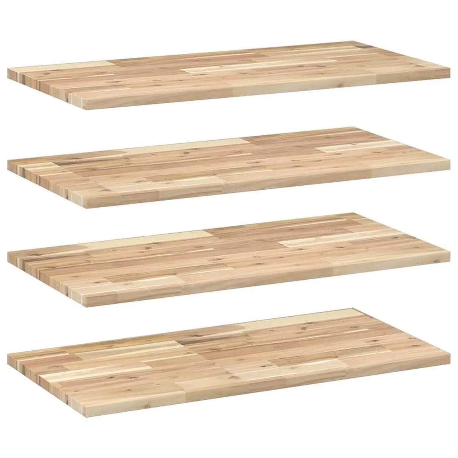 vidaXL Schweberegale 4 Stk 60x40x2 cm Massivholz Akazie Unbehandelt 3279394