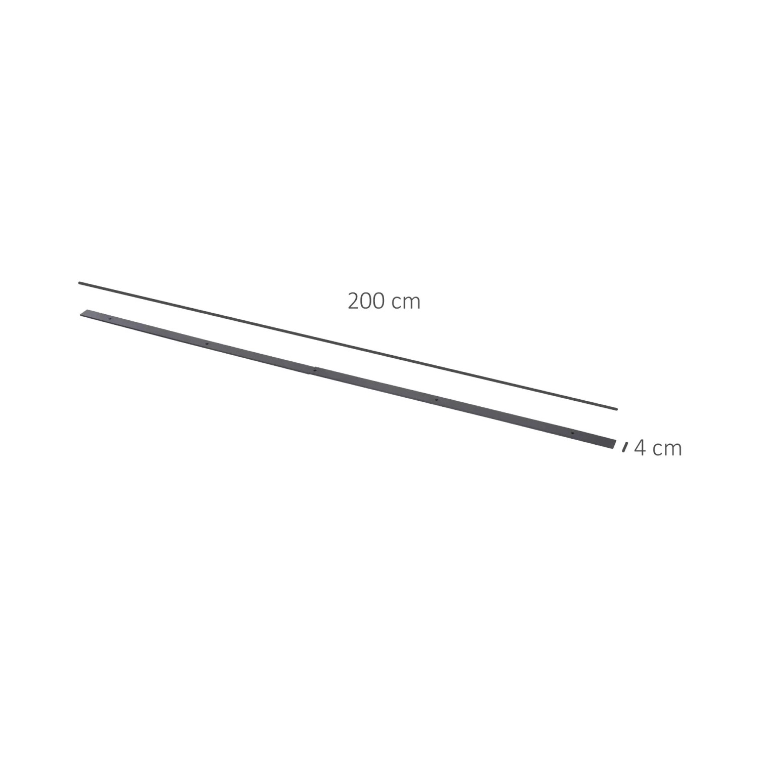 HOMCOM Schiebetür-Beschlagsatz, 200 cm lang, aus braunem Kohlenstoffstahl für Zubehör für Türen.